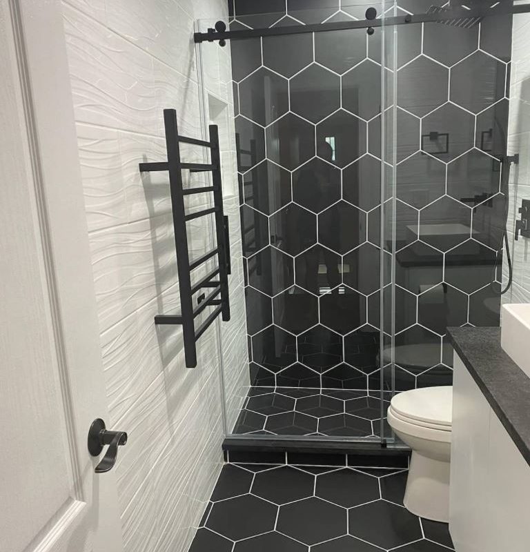 Black Hexagon Porcelain Tile