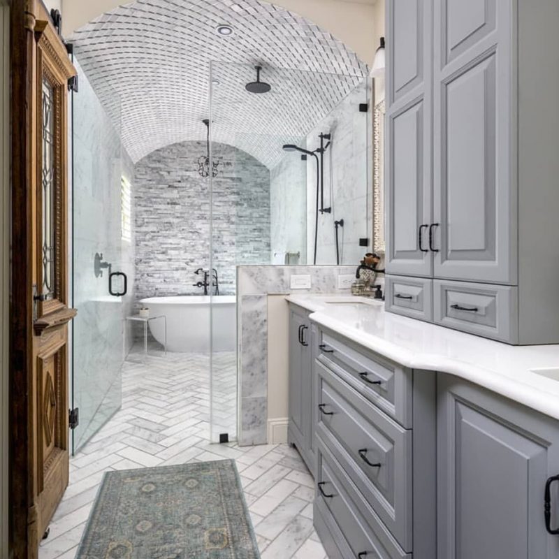 Turkish white carrara marble bathroom with all the bells and whistles
