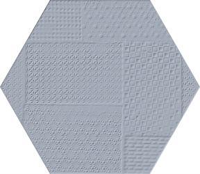 8x7" Sixty Cielo Timbro Hexagon Porcelain Tile