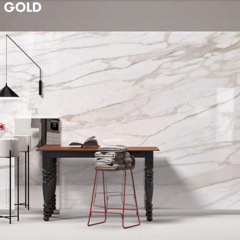 Calacatta Gold 64" x 128" (12 MM) Book Matched Porcelain Slabs