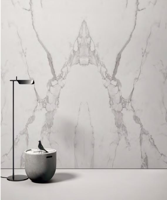 Calacatta   64" x 128" (12 MM) Book Matched Porcelain Slabs