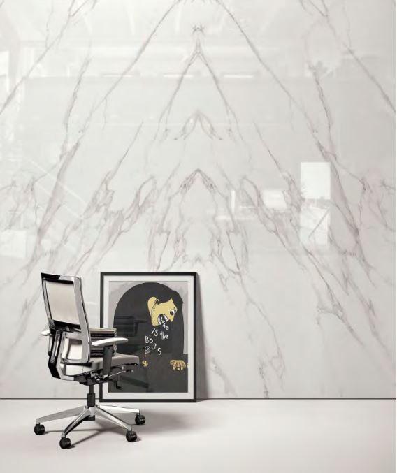 Statuario Michelangelo  64" x 128" (12 MM) Book Matched Porcelain Slabs