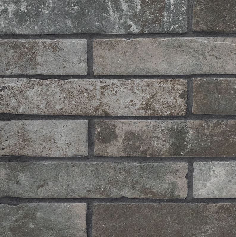 2x10 Charcoal Brick Look Porcelain Tile