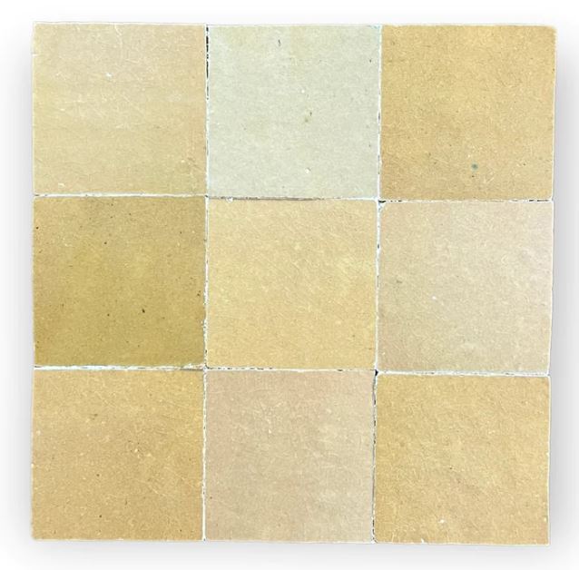 4x4" Sahara-Sand Zellige Hand Made Tile