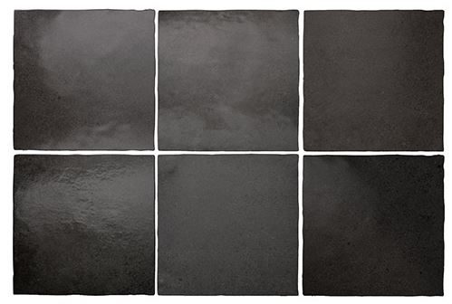 5x5" Pompeii Black Coal Ceramic Tile